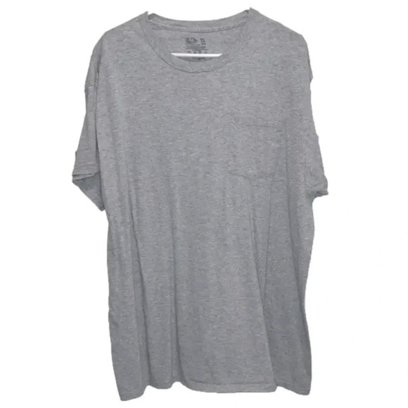 2XL t shirt short sleeved tee Fruit of the loom gray tshirt front pocket - Picture 1 of 3
